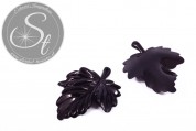 2 Stk. schwarze Acryl-Blätter Pendants 48mm-20
