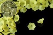 10 Stk. gelbe Acryl-Blüten frosted 21mm-20
