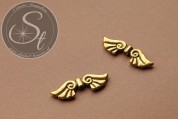 2 Stk. antik-goldfarbene Flügel-Perlen aus Metall 44mm-20