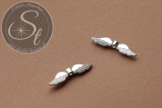 4 Stk. silberfarbene Flügel-Perlen aus Metall 36mm-20