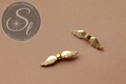 4 Stk. goldfarbene Flügel-Perlen aus Metall 36mm-20