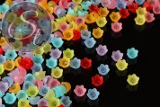 20 Stk. Acryl-Blüten Mix "bunte Vielfalt" frosted 10mm-20