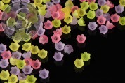 20 Stk. Acryl-Blüten Mix "Frühling" frosted 10mm-20