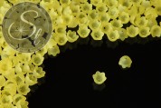 20 Stk. hellgelbe Acryl-Blüten frosted 10mm-20