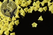 20 Stk. gelbe Acryl-Blüten frosted 15mm-20