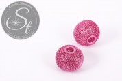 1 Stk. rosa Metallgitter Perlen ca. 24mm-20